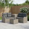 Sofa Set 6 Pieces Gray and Dark Gray Poly Rattan and Steel