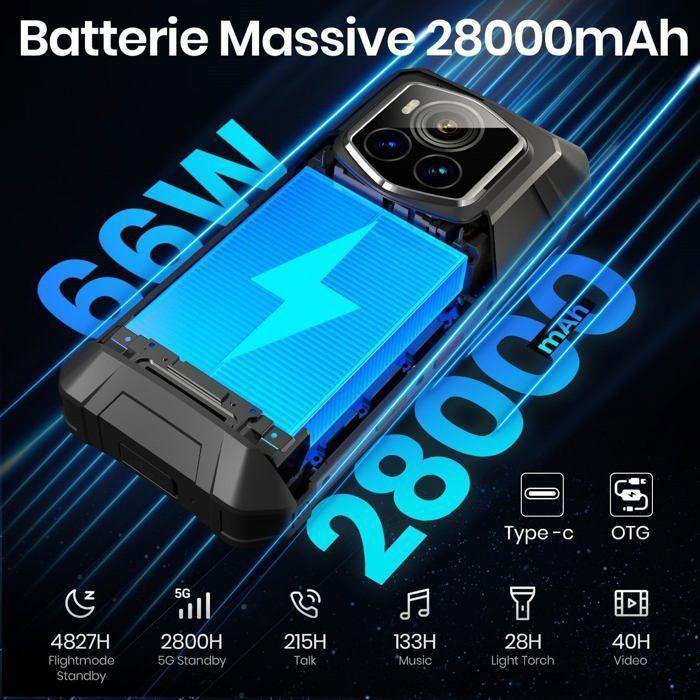 Прочный смартфон 5G FOSSiBOT F107 Pro 30+512 ГБ 6,95" 28000 мАч Неубиваемый мобильный телефон Android 15 200 МП Ночное видение Черный