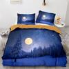 Sky Duvet Cover Set Space Night Time Universe Stars Nebulas Moon Decorative Bedding Set King Twin Size Polyester Comforter Cover