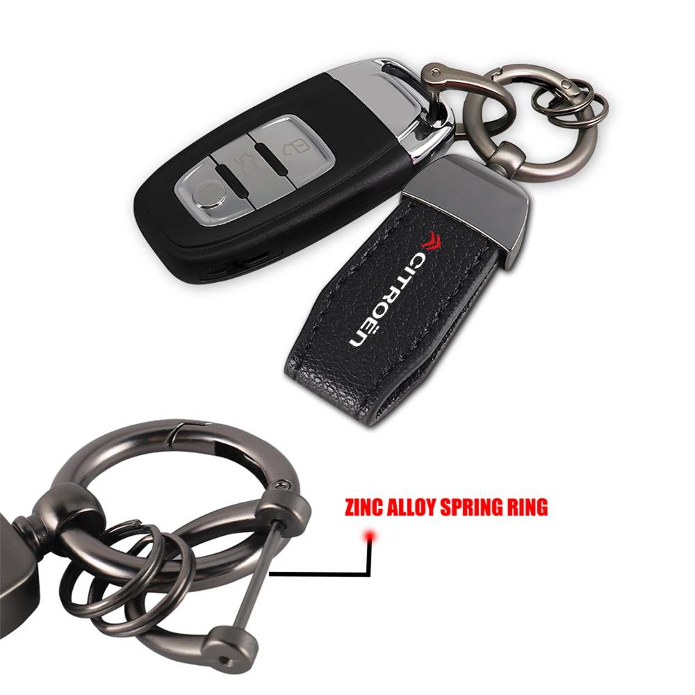 Car Key Chain Leather Keying Key Ring Keychain Holder For Citroen C4 C3 Xsara C-Elysee C5 C1 DS3 DS5 DS4 Jumper Picasso C-quatre