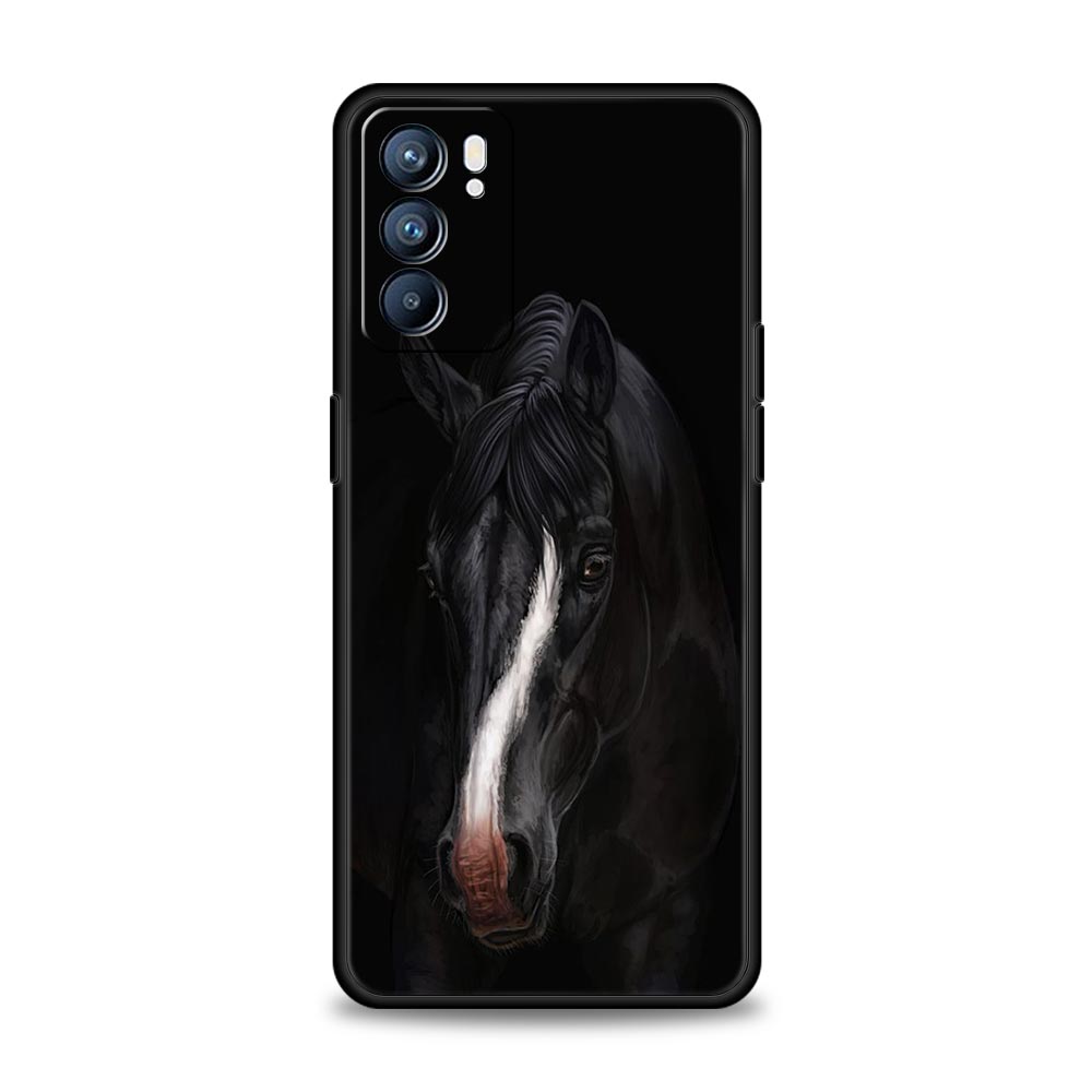 Чехол для телефона с изображением животного Лошадь для Oppo A17 A31 A54 A57 A78 A79 A98 Find X5 X6 Reno 6 7 8 10 11 12 13 F Pro 5G Мягкий ТПУ Чехол Funda Сумка