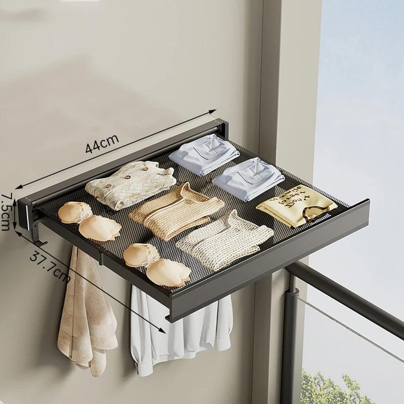 Складная вешалка для одежды, настенная, не оставляющая следов, сушилка для белья с крючками, экономящая место, сушилка для белья на балконе