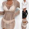 New Beach Skirt Sexy Perspective Hollow Knitted Women's Dress