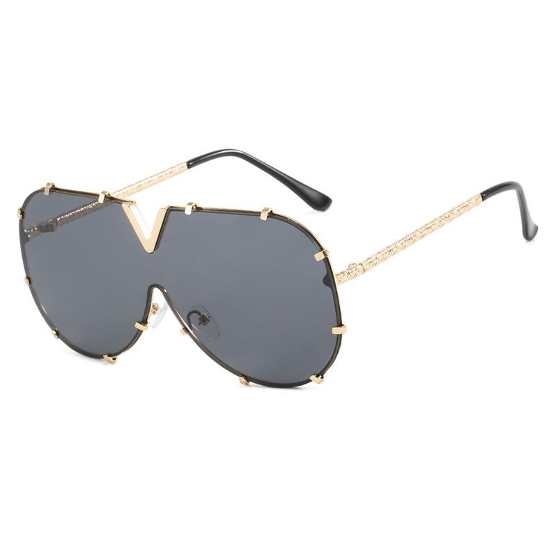 Женские солнцезащитные очки Защита от солнца Защита от ультрафиолета Модные индивидуальные винтажные уличные солнцезащитные очки для вождения в пригородных поездках в большой металлической оправе