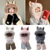 2/3Pcs Thickened Scarf Hat Glove for Women Cute Cartoon Plush Hat Sweet Furry Scarf Cap Set  Outdoor