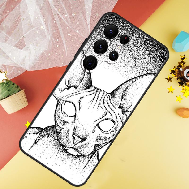 Чехол для телефона с изображением кошки сфинкса для Samsung Galaxy S25 FE S23 S21 S20 S22 S24 S26 Ultra S10 S26 Plus Чехол Coque
