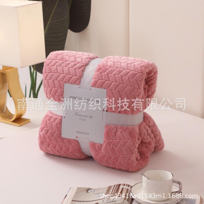 Solid Color Plush Throw Blanket Sofa Bed Office Nap Lightweight Warm All Season Cotton Feel Soft Modern Minimalist Design