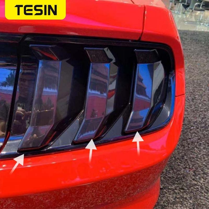 TESIN Car Rear Tail Light Lamp Decoration Cover Trim for Ford Mustang 2018 2019 2020 2021 2022 2023 Taillight Cover Accessories