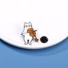 Мультяшная Брошь Кошка Серия Симфонический Оркестр Скрипка Пианино Комбинация Музыкальных Инструментов Металлическая Значок Подарок Украшение
