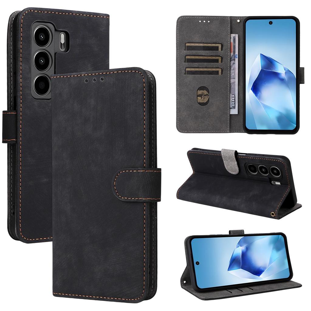 Чехол-книжка для Itel Power 70 из искусственной кожи с полной защитой корпуса [с блокировкой RFID]