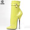 Ankle Boots 7" High Heel Pointed Toe Lockable Straps Sexy Fetish Ballet Boots Unisex