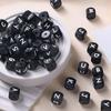 26 силиконовых бусин с буквами, квадратные бусины с буквами AZ размером 12 мм, используются для изготовления брелоков с силиконовыми бусинами с буквами