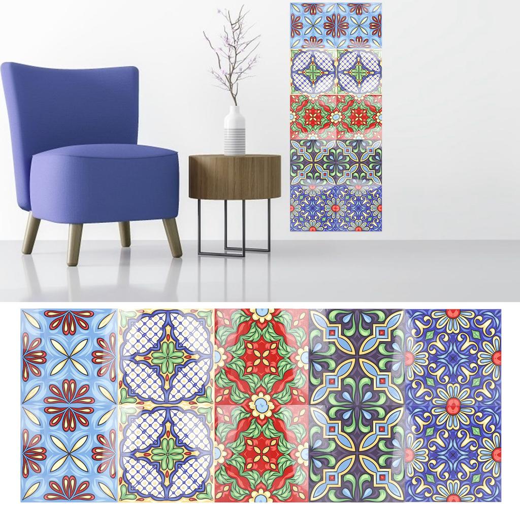 10Pcs 3D PVC Waterproof Wall Tile Sticker Wear Resisting Stair Sticker for Bathroom Kitchen