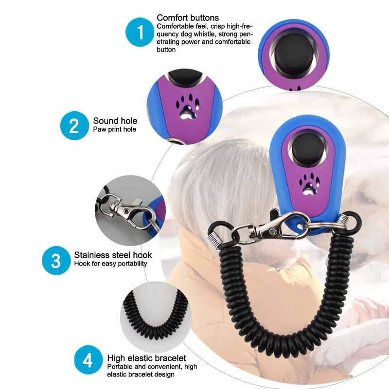 Дрессировка собак Кликер Регулируемый ремешок на запястье Дрессировщик кликов для домашних собак Вспомогательные инструменты Портативные инструменты для дрессировки домашних собак Товары для животных