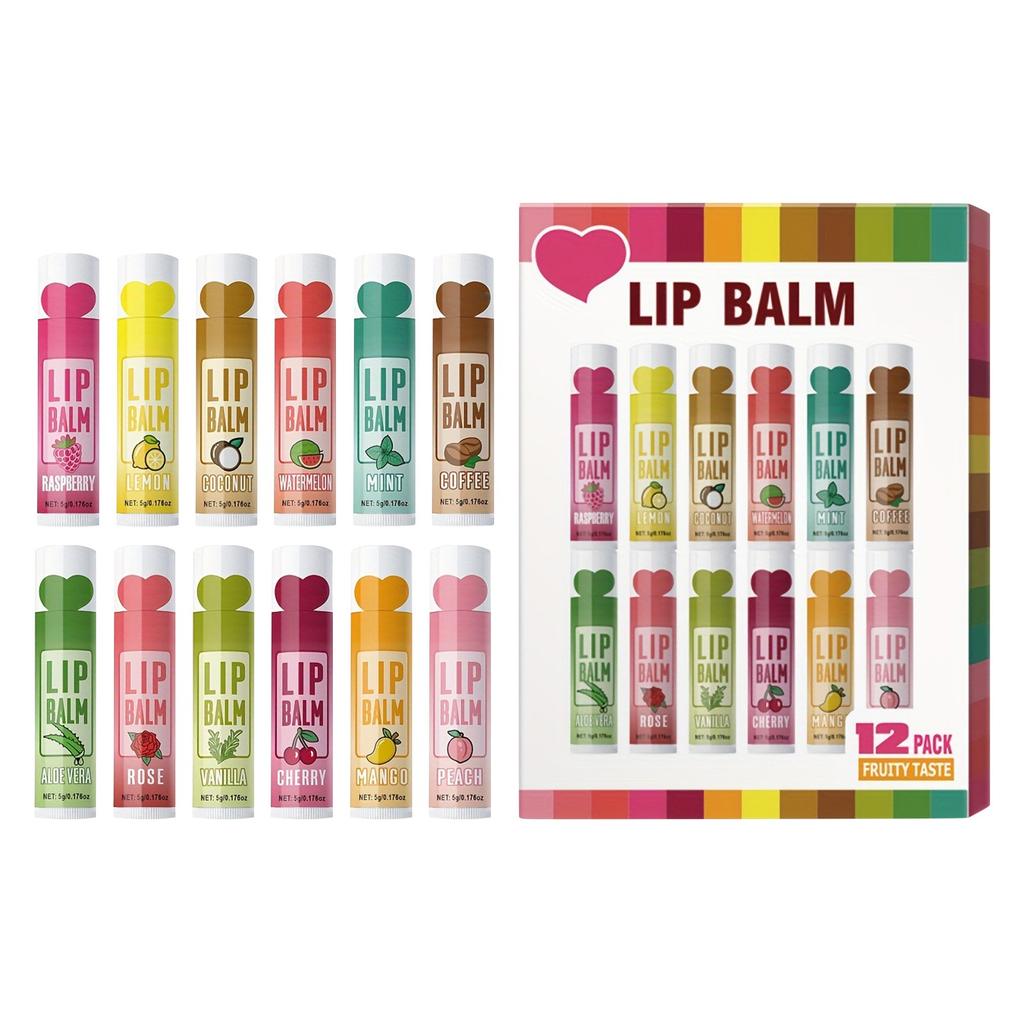 Набор помад Fruit Lipstick 12 натуральных бальзамов для губ Подарки для девочек Подарочный набор бальзамов для губ Увлажняют губы