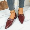 Ретро женские туфли-лодочки Осень Новые Острый носок Глубокий вырез Металлическая пряжка Мягкая подошва Нескользящая Износостойкая подошва Каблуки