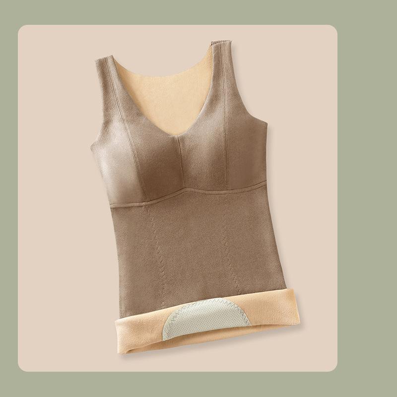 Сексуальные зимние термобелье, женский терможилет, зимние топы без косточек, теплая шерстяная бархатная меховая майка, внутренняя одежда, нижнее белье больших размеров