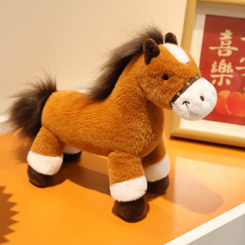 Simulation pony plush toy horse mascot doll cloth doll horse doll throw pillow zodiac horse children's gift