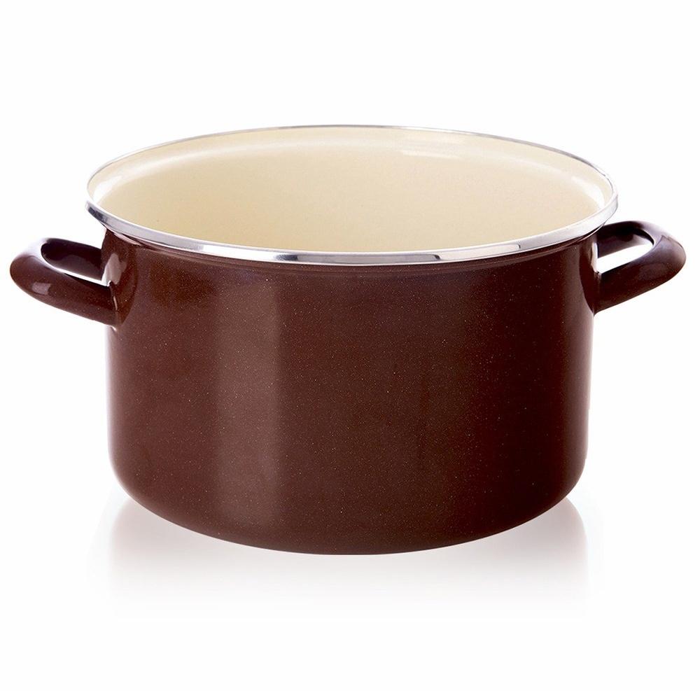 BROWN enamel pot 26 cm, 6.5 l