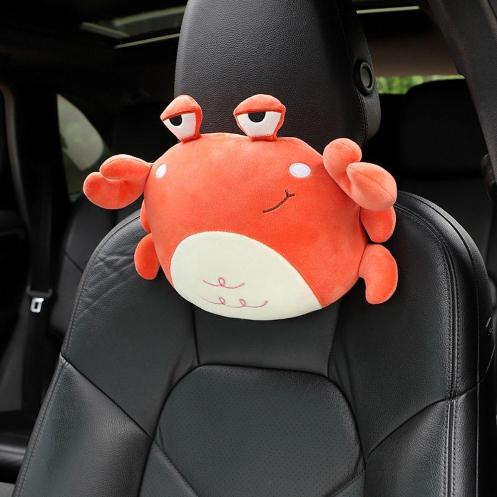 Cartoon Lion Lion Plush Car Neck Pillow Crab Car Waist Cushion Cute Auto Headrest  Car Accessorie