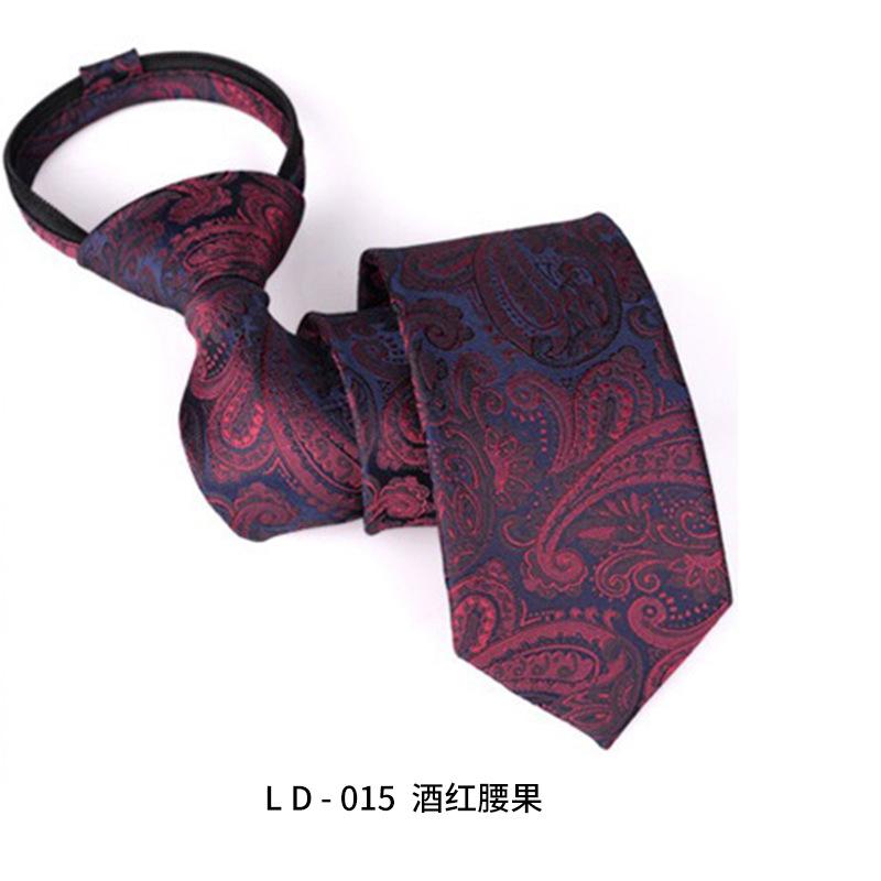Wind Dress Jacquard Polyester Zipper Tie Men'S Business Occupation Easy To Pull Lazy Tie