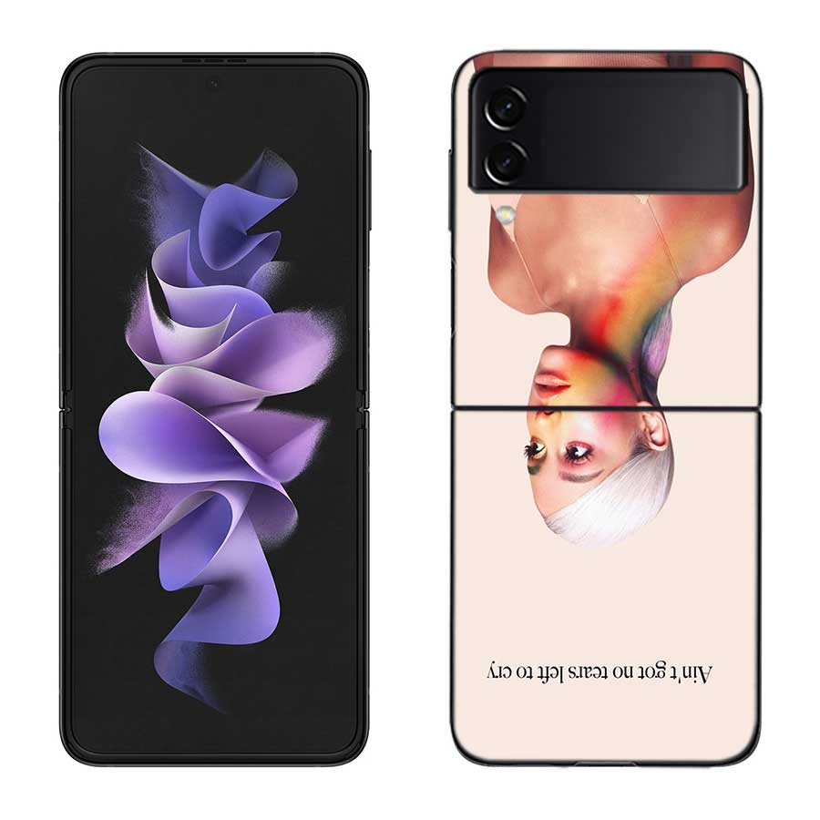 Чехол Ariana Grande для Samsung Z Flip 6 5G Galaxy Z Flip 5 4 3 5G Черный Жесткий Чехол для Мобильного Телефона Роскошный PC Корпус Coque