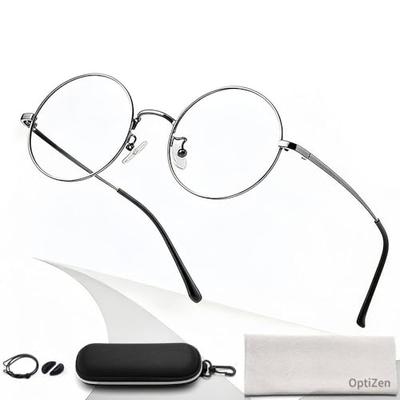 Очки для чтения OptiZen, от +1,00 до +3,50, Унисекс, Стильная круглая оправа, Блокировка синего света, Пена с эффектом памяти, Ультралегкие, для чтения, компьютеров и