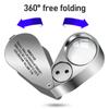 Jeweller Loupe Folding Magnifying Jewelry Eye Magnifier With LED Light Illuminated LED Currency Detecting/Jewlers 40X