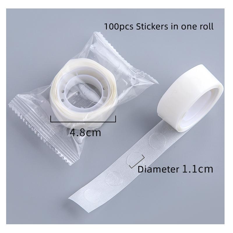 1 рулон, бесследная клейкая лента в горошек, съемная, 100 шт., прозрачная двухсторонняя клейкая лента для альбома, дневника, школьного домашнего хозяйства
