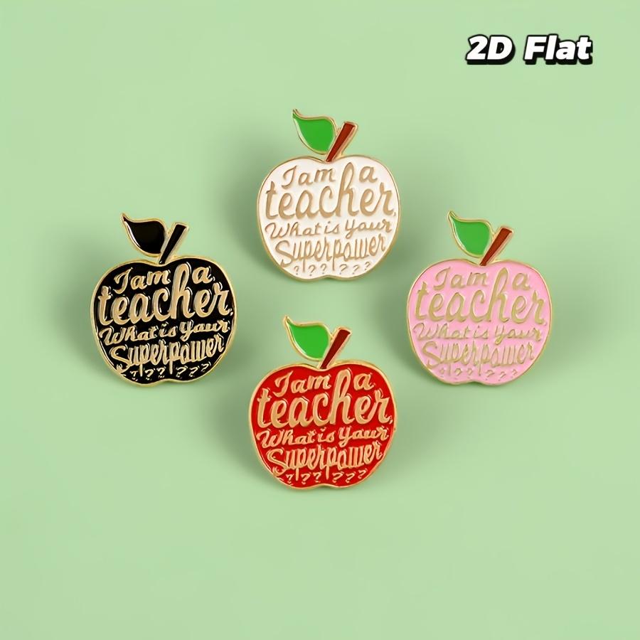 2D Flat 4 Pack Teacher Apple Brooch Oil Drip Brooch Brooch Clothing Accessories Buckle Pin Japanese Acrylic Brooch