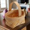 Easter Basket Bamboo Woven Decoration Hand Storage with Handle for Party