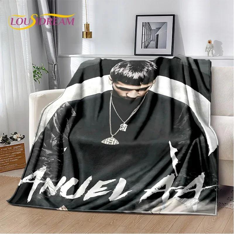 Бесплатный мягкий плед с изображением рэпера Anuel AA, хип-хоп, мягкий плед для дома, спальни, кровати, дивана, пикника, путешествий, покрывало, подарок ребенку