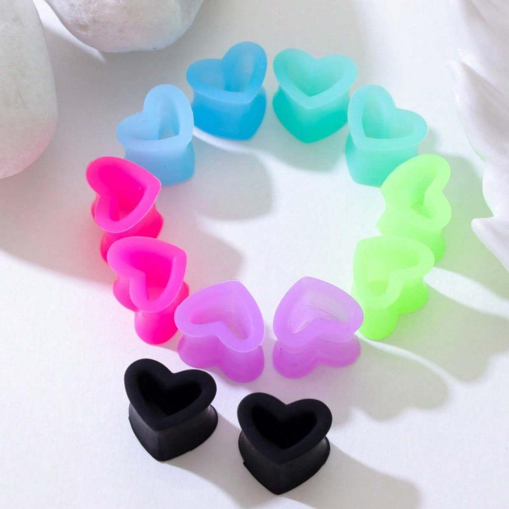 2 шт. Силиконовые беруши в форме сердца, Разноцветные, Материал, Сексуальные украшения для пирсинга тела, Подходят для женщин и мужчин, Отличный подарок на день рождения