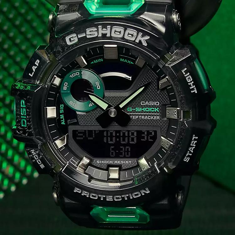Casio G-Shock Серия G-Squad Умные Многофункциональные Часы с Шагомером Кварцевый Механизм Ремешок из Смолы 48.9 мм Мужские часы Черные GBA-900SM-1A3PR