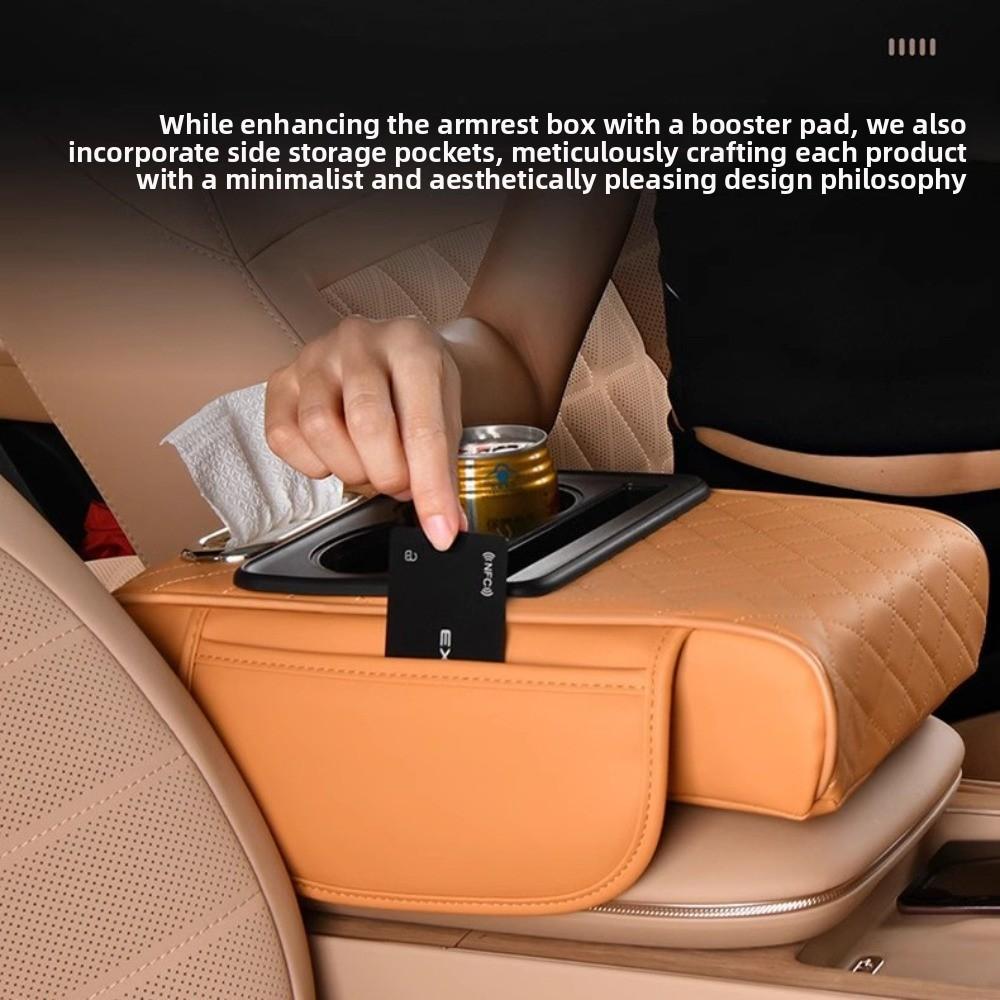 Подушка для увеличения высоты подлокотника автомобиля Napaven Коробка для хранения в автомобиле Двойной подстаканник Автомобильная коробка для салфеток