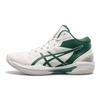 Asics GELHOOP V16 Износостойкие кроссовки средней высоты для баскетбола Мужские бело-зеленые кроссовки 1063A102-101