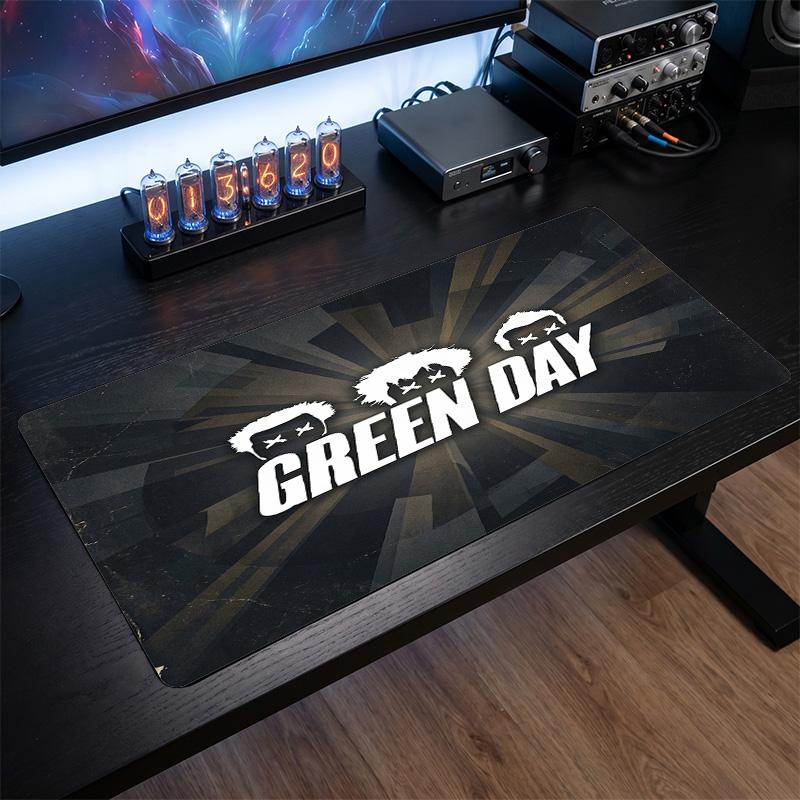 Green Day Print Large Mouse Pad Smooth Surface Anti?Slip Desk Mat For Gaming Office Laptop Decoration