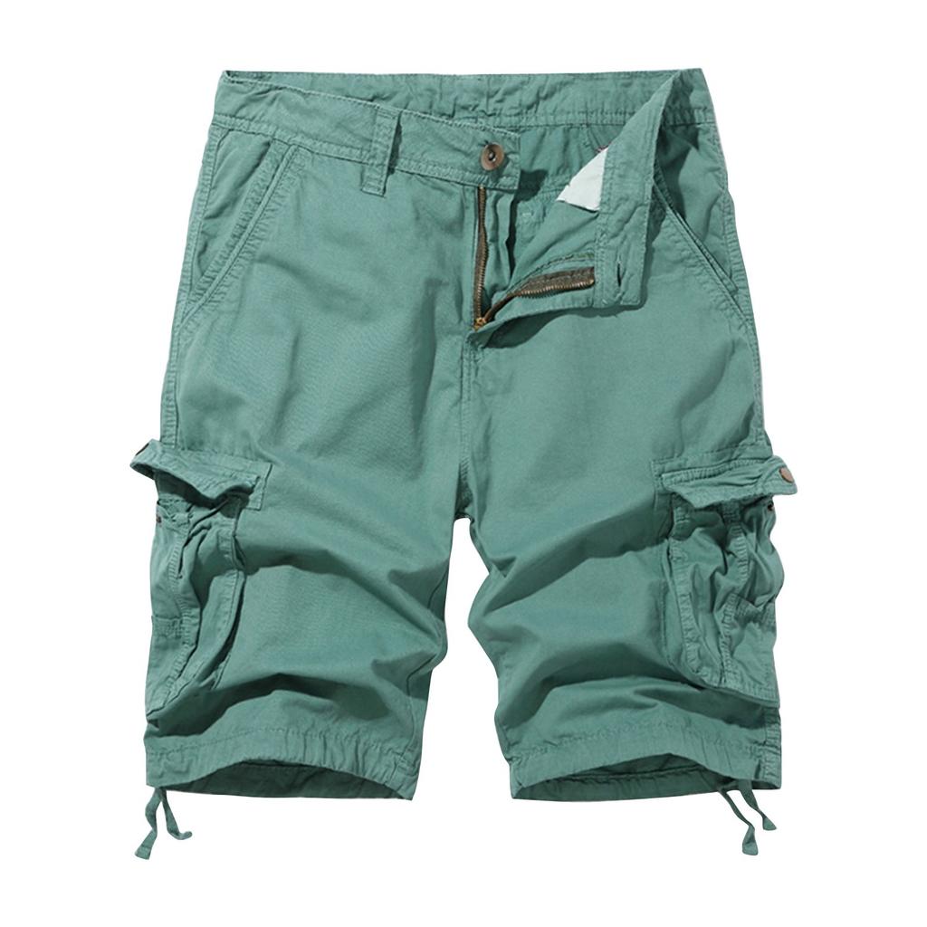 Men's Summer Workwear Shorts Loose Casual Five-Point Pants Multi-Pocket Zipper Men's Jogging Shorts