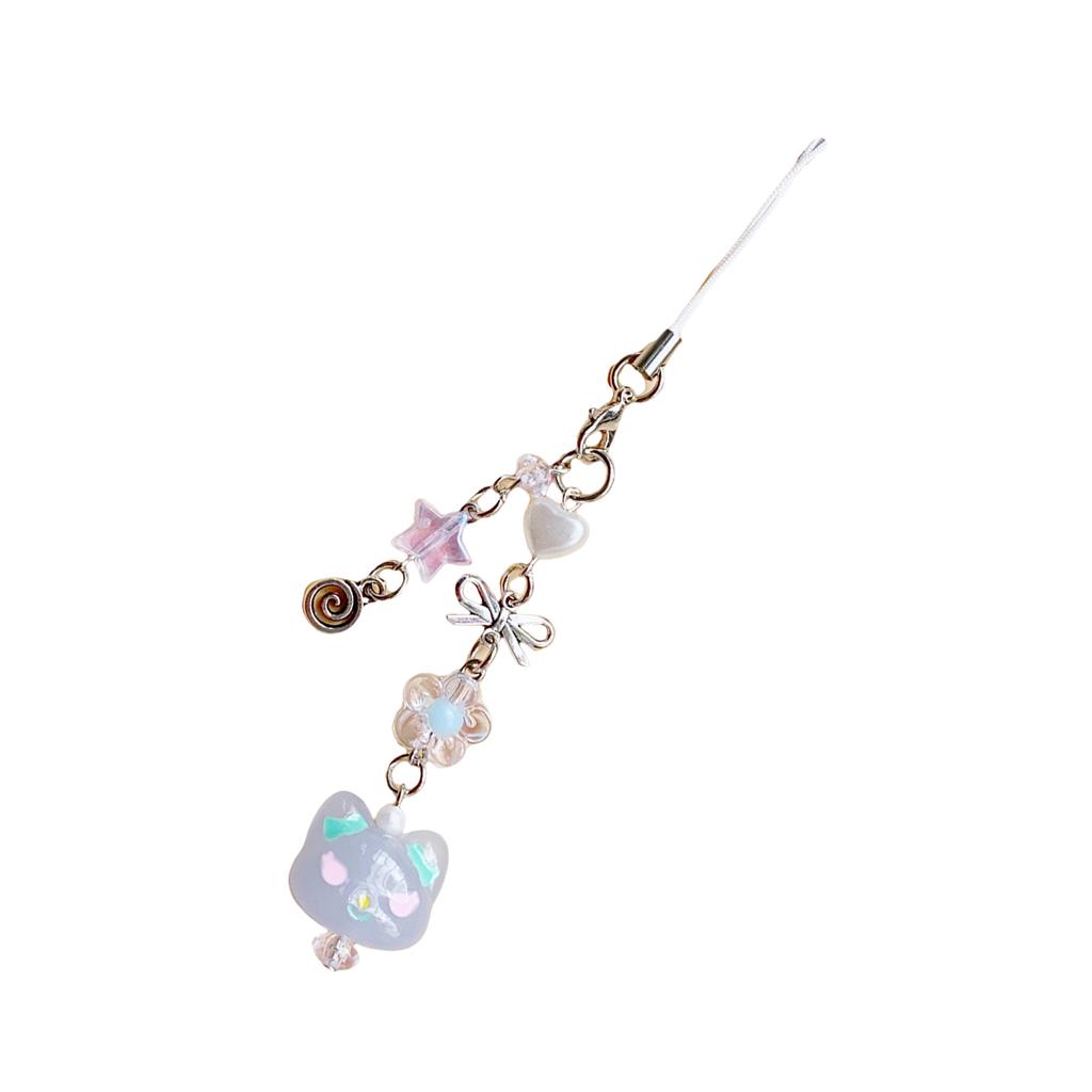 Aesthetic Heart Phone Chains with Lanyard String Handbag Charm Fashionable Key Jewelry for Fashionable Accessorizing