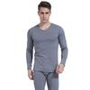 2 шт./компл. Зимний мужской термокомплект нижнего белья V-образный вырез плюшевая подкладка бесшовный с длинным рукавом теплый облегающий крой высокая эластичность