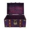 Wooden Treasure Chest with Lock Rectangle Antique Wood Jewelry Storage Box 22x15x13cm for Storing Jewelry Necklaces Rings