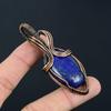 Lapis Lazuli Gemstone Handmade Pure Copper Wire Wrap Jewelry Pendant For Women