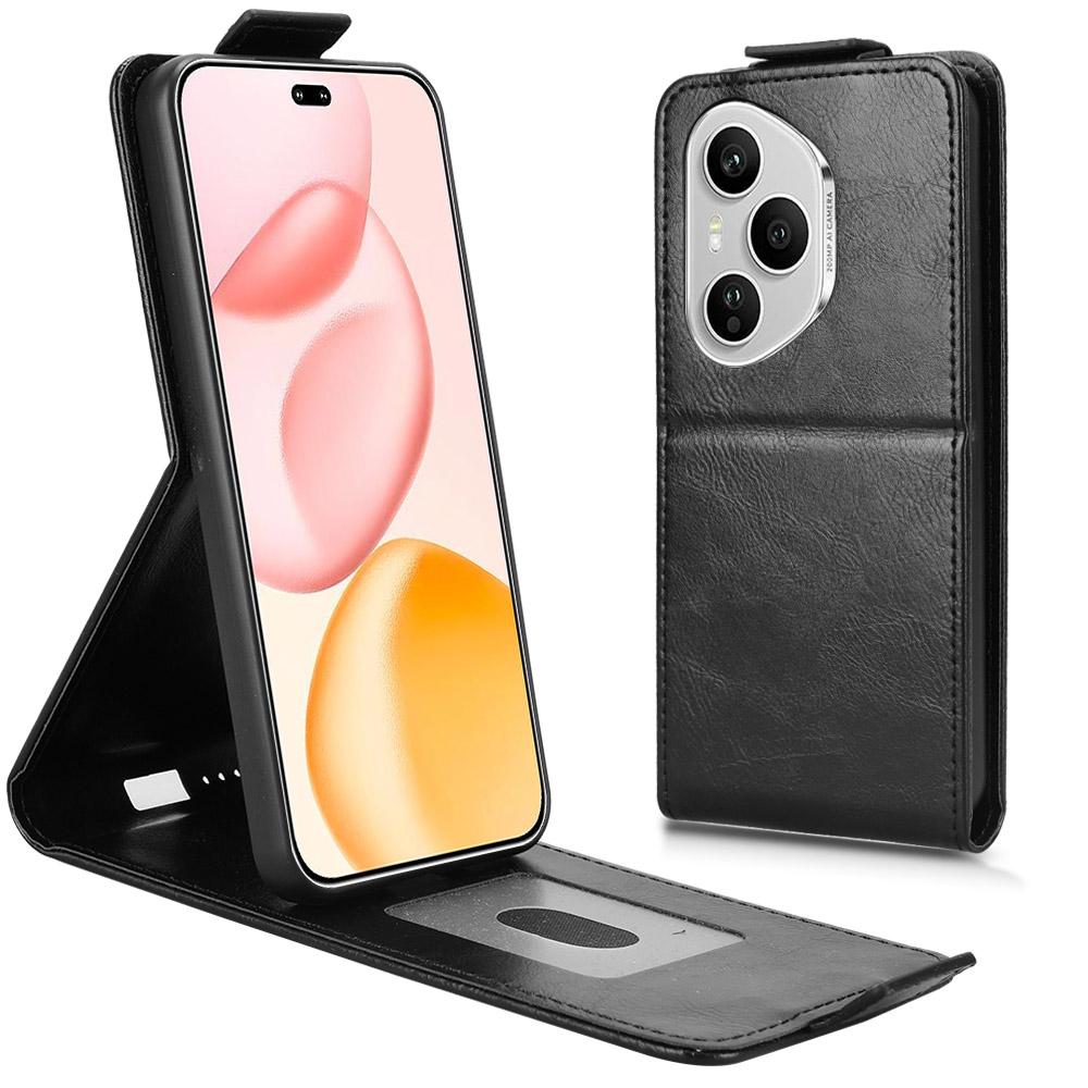 Для Honor 400 Pro 5G (Глобальный) Подставка Чехол Магнитная застежка Вертикальный откидной Кожаный чехол для телефона с держателем для карт