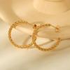 Геометрические серьги-кольца из титановой стали с 18-каратным золотым покрытием для женщин