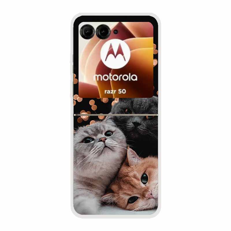Чехол для Motorola Razr 50 Ultra Пластиковый Жесткий Окрашенный Мультяшный Прозрачная Задняя Крышка Чехол для Motorola Razr 50 5G Жесткий ПК Чехол 50