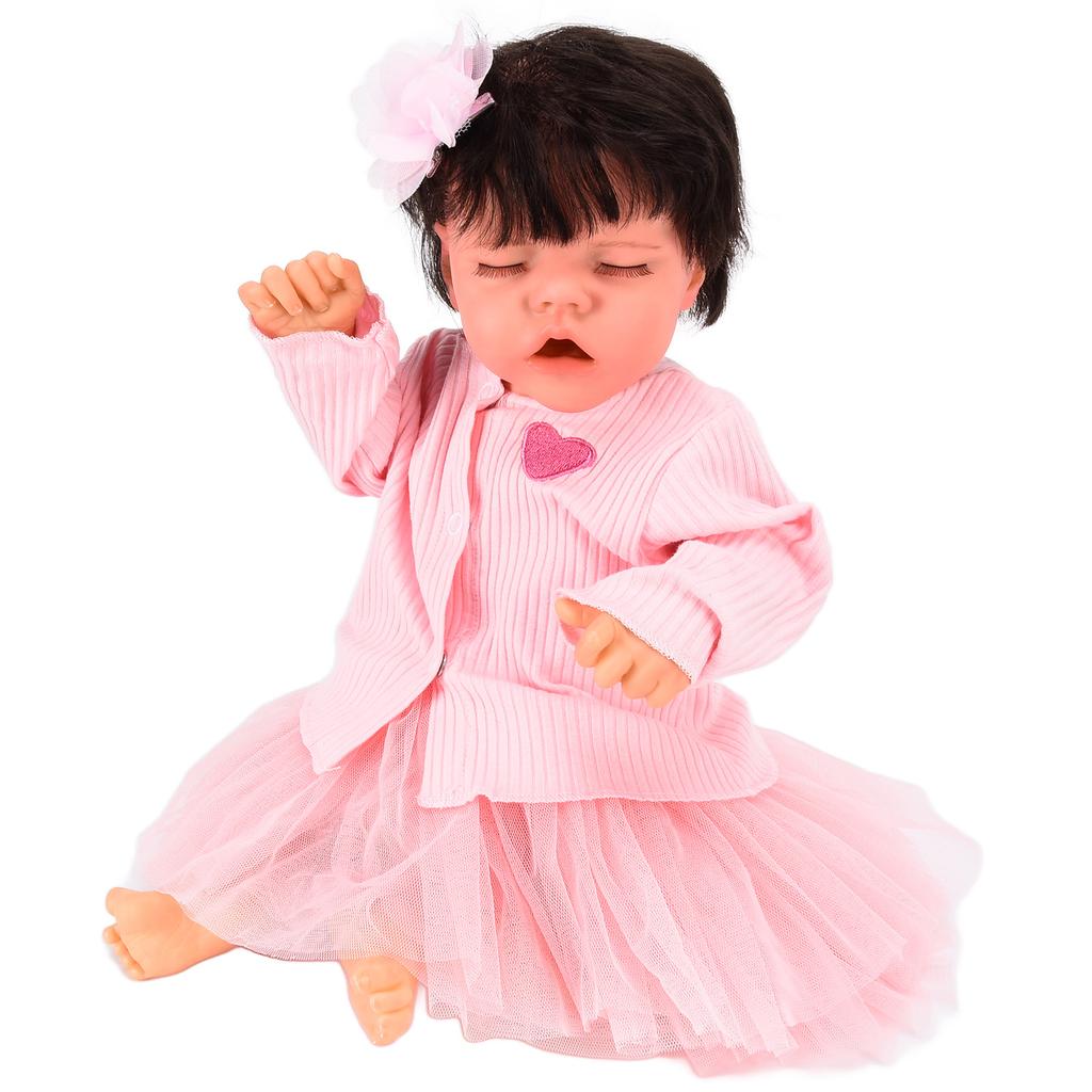 Reborn Baby Girl Doll 18 Inch Cute Lifelike Newborn Infant Doll with Pacifier Role Play Toy Gift