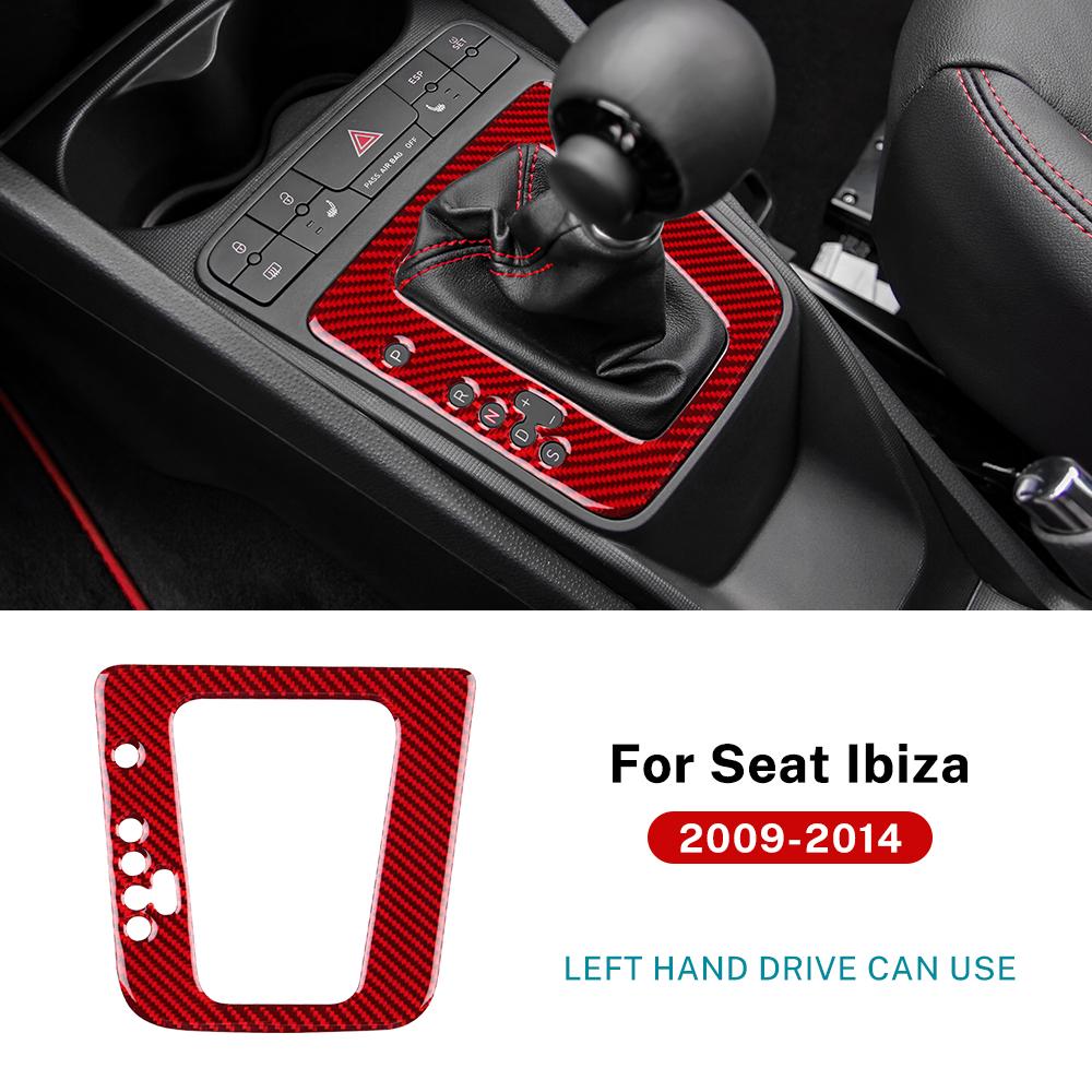 Настоящая мягкая карбоновая наклейка для Seat Ibiza 6j 2009 2010 2011 2012 2013 2014 LHD Автомобильные аксессуары, отделка панели переключения передач
