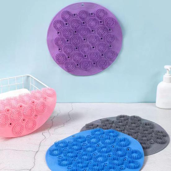 Bath Brush Silicone Foot Wash Mat Exfoliating Shower Massage Scraper Non-slip Back Massage Tool Body Cleaning Bathing Mat