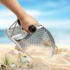 Beach Sand Scoop Shovel Beach Treasure Hunting Sand Scoop Metal Detector for Metal Detecting Hunting Stainless Steel Hex Tool