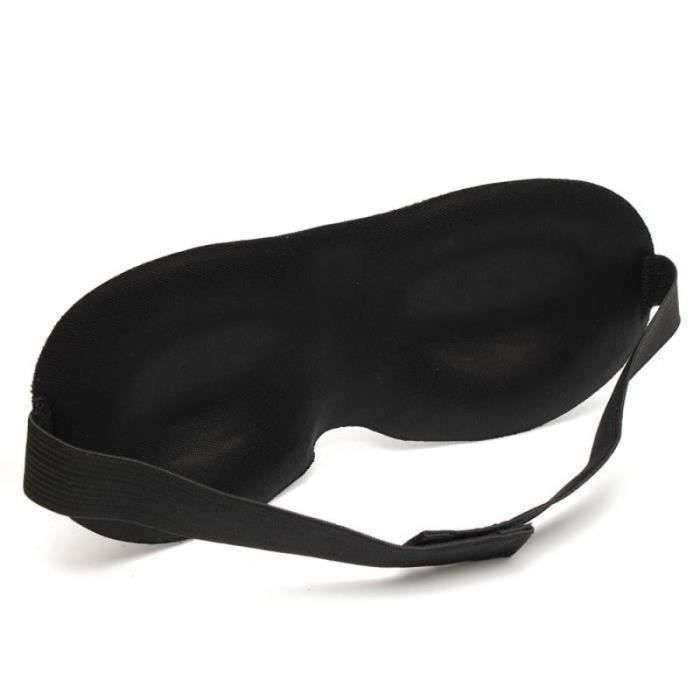 JW11281-3D Bandeau Masque Sommeil Cache Nuit Yeux Anti Lumière Fatigue Relaxation Repos Noir